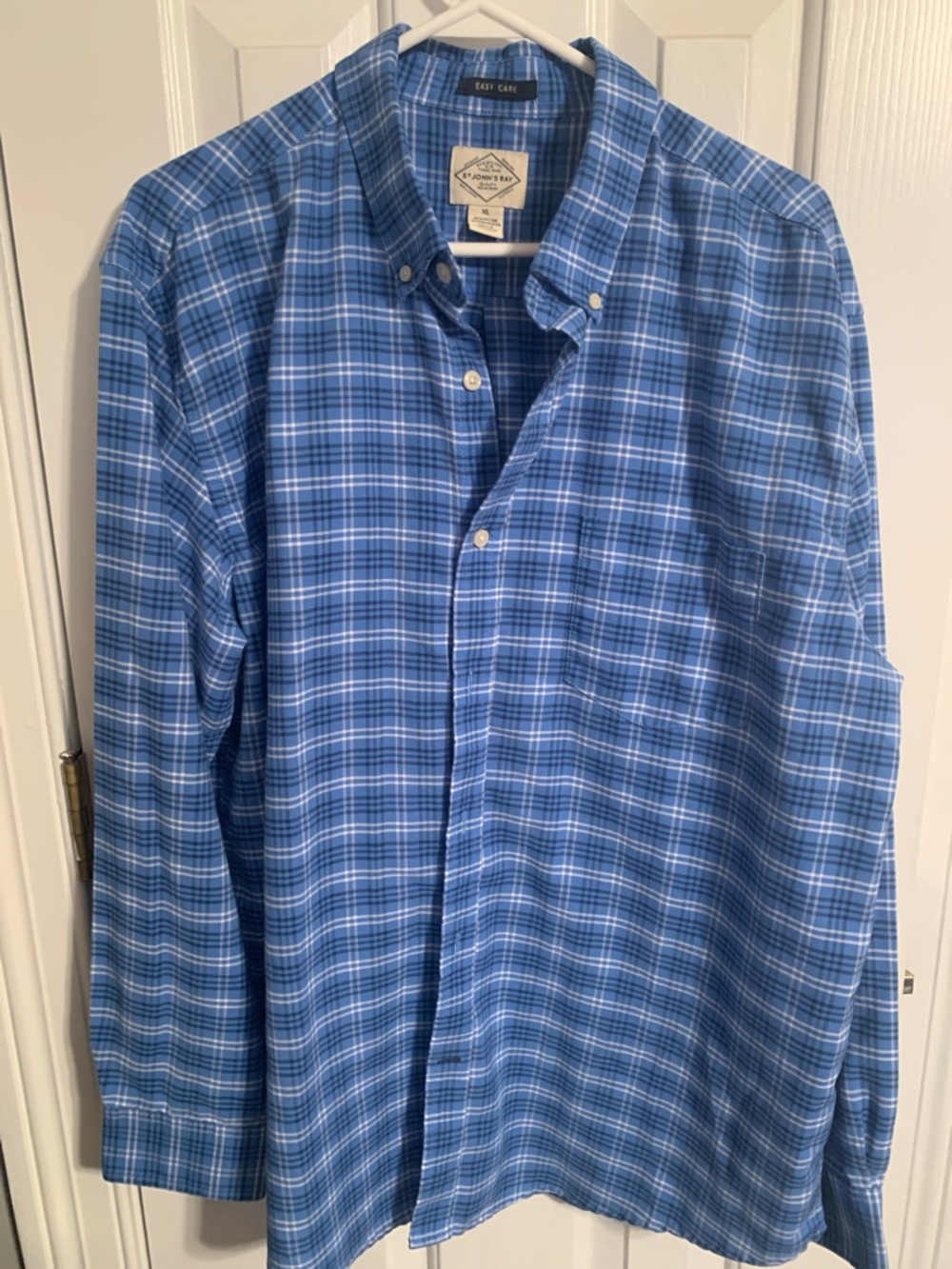 St. John's Bay Blue Plaid Button-Down Shirt